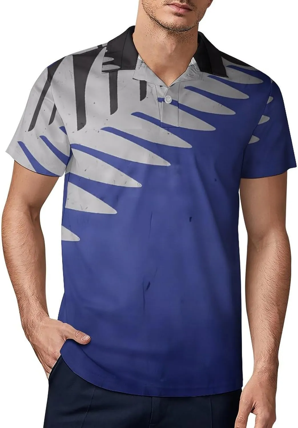 New Zealand Flag Classic Polo Shirts for Men Quick Dry Short Sleeve Fit Golf Tees Casual Tops