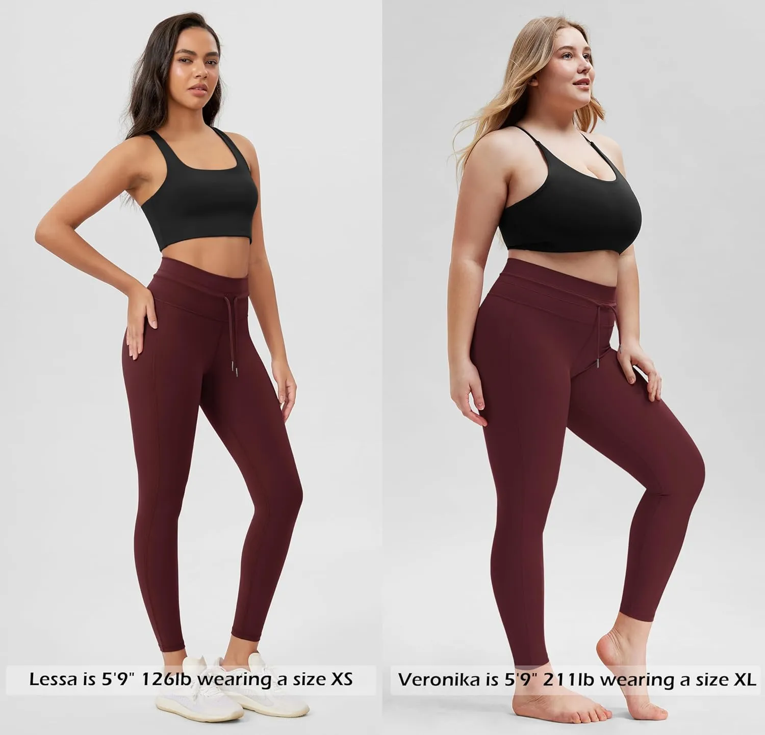 ODODOS Women's Drawstring Tie Daily Leggings 25" / 28" High Waist Workout Yoga Pants