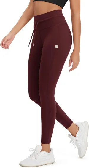 ODODOS Women's Drawstring Tie Daily Leggings 25" / 28" High Waist Workout Yoga Pants