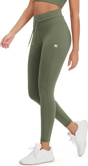 ODODOS Women's Drawstring Tie Daily Leggings 25" / 28" High Waist Workout Yoga Pants