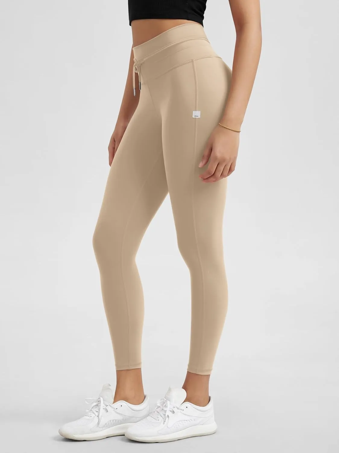 ODODOS Women's Drawstring Tie Daily Leggings 25" / 28" High Waist Workout Yoga Pants