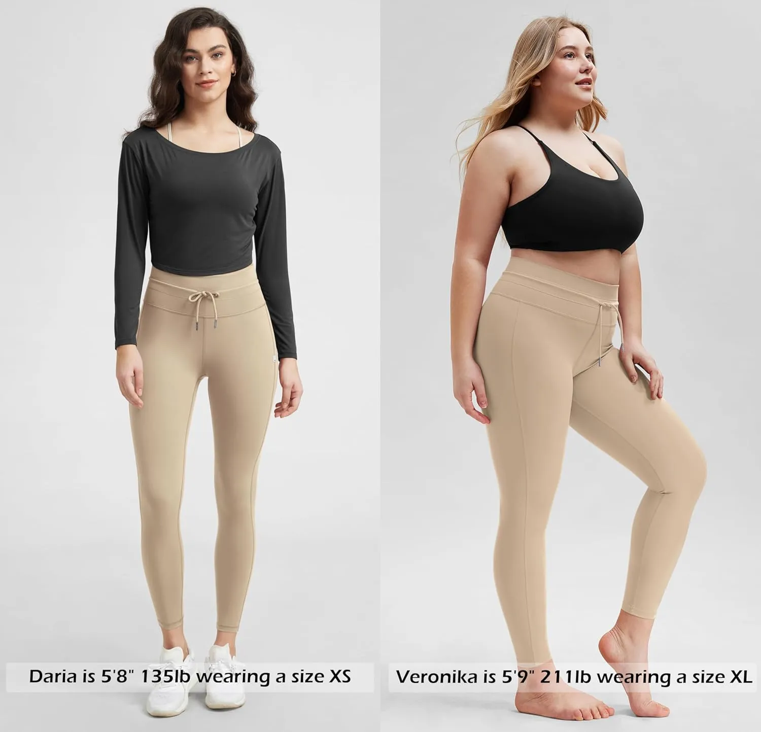 ODODOS Women's Drawstring Tie Daily Leggings 25" / 28" High Waist Workout Yoga Pants