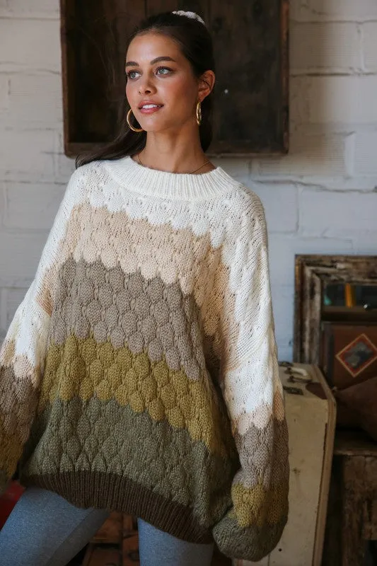 Ombre Olive Pullover Sweater