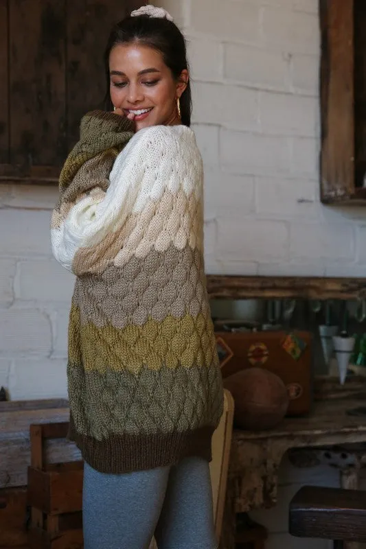Ombre Olive Pullover Sweater