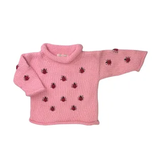 Pink Ladybug Roll Neck Sweater