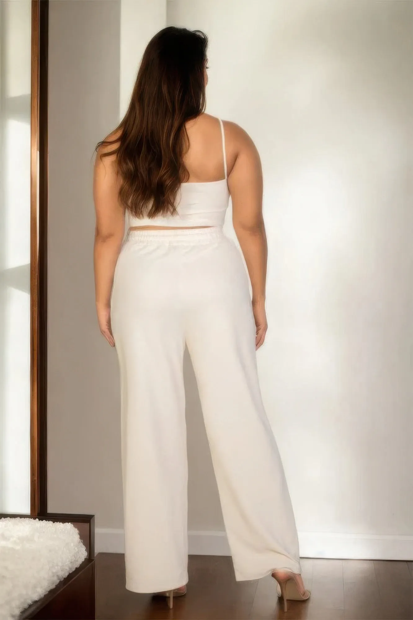 Plus Bustier Crop Cami Top & Pant Sets
