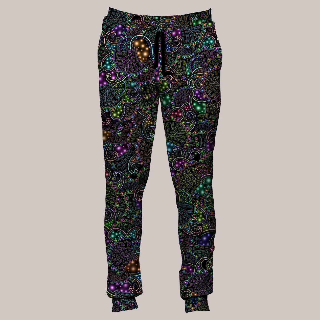 Psychedelic Joggers (UV/RGB, Eco-Friendly, Unisex, Fleece-Lined) | NEOPAISLEY