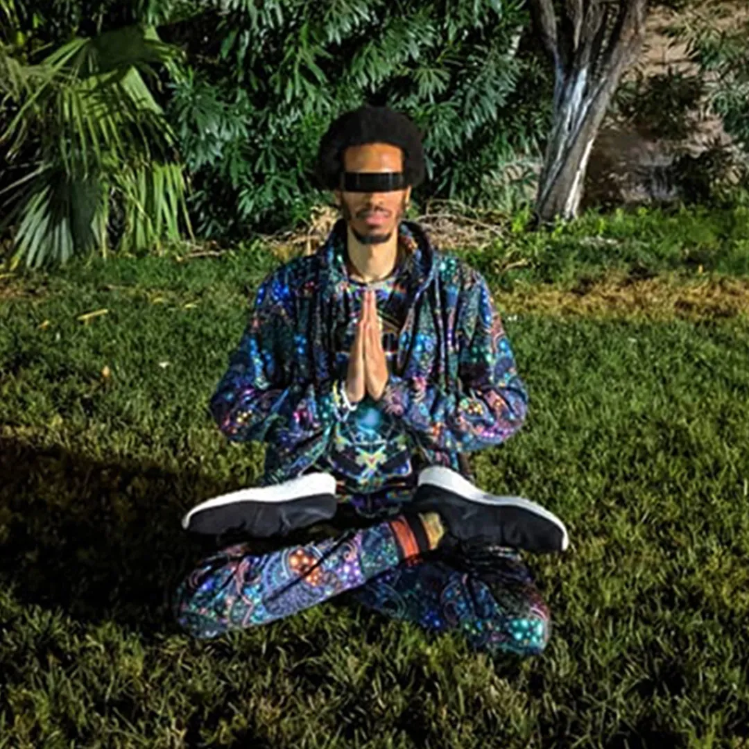 Psychedelic Joggers (UV/RGB, Eco-Friendly, Unisex, Fleece-Lined) | NEOPAISLEY