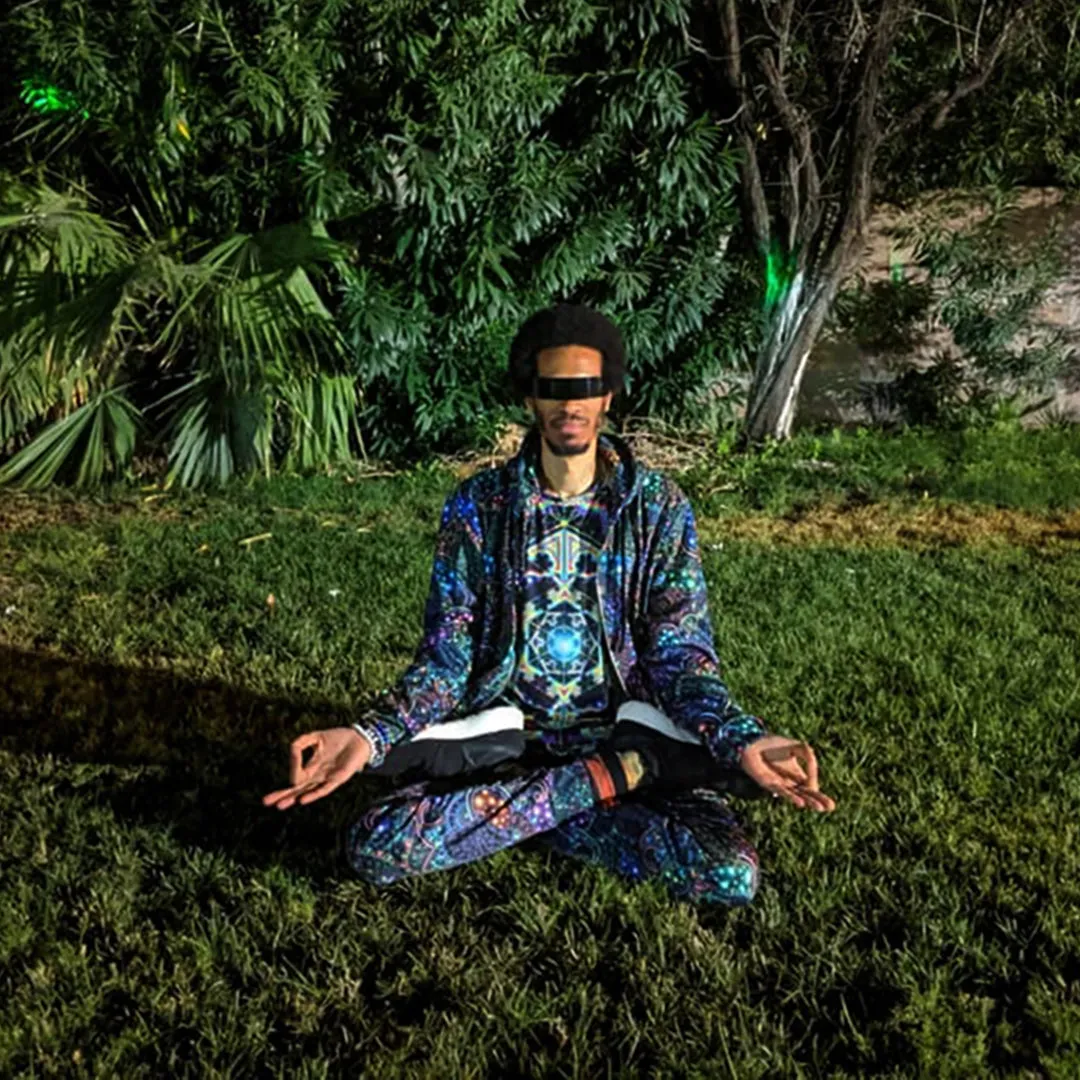 Psychedelic Joggers (UV/RGB, Eco-Friendly, Unisex, Fleece-Lined) | NEOPAISLEY