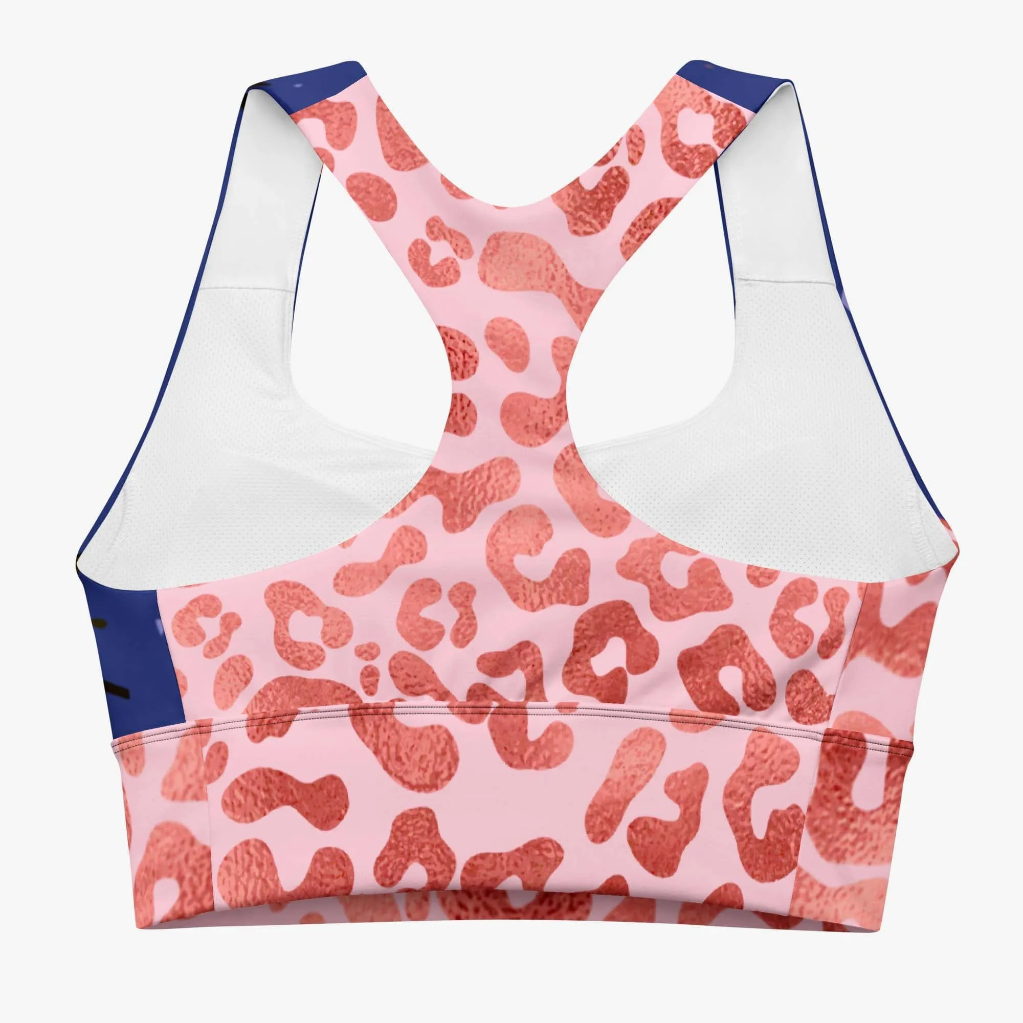 Recycled High Impact Bra "Wild Confetti" Blue/Rose Gold