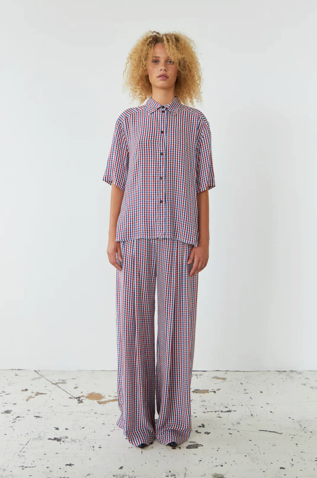 Red Check Short Sleeved Shirt