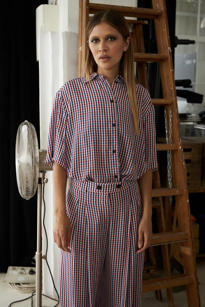Red Check Short Sleeved Shirt
