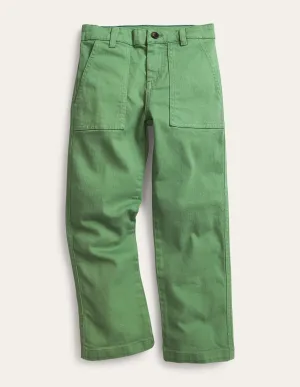 Relaxed Pocket Trousers-Deep Grass Green