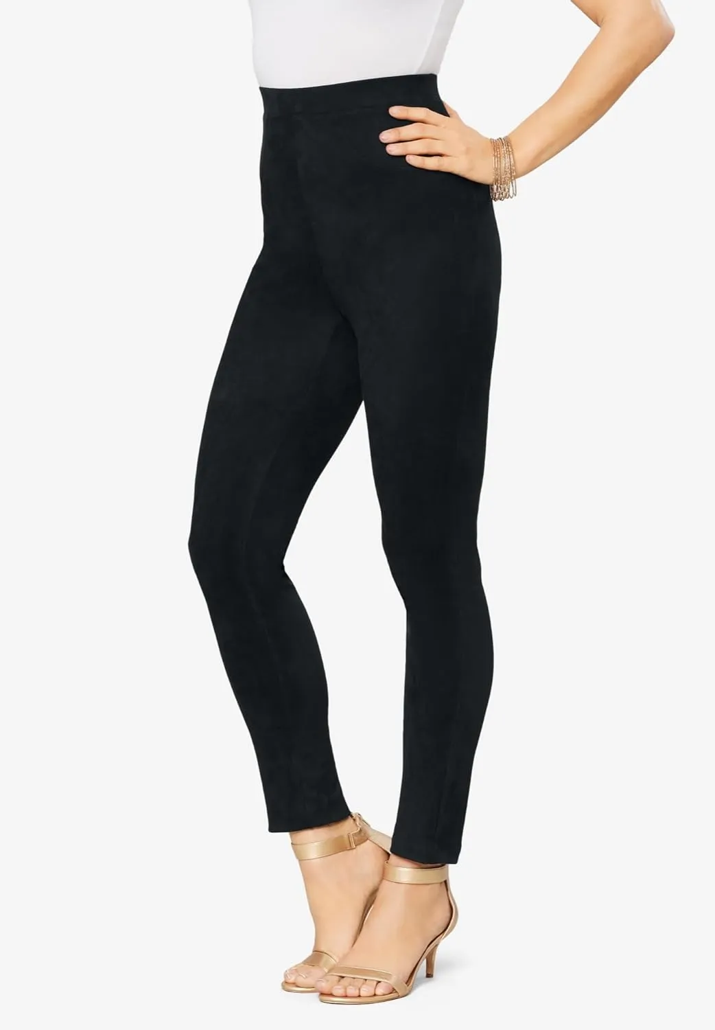 Roaman's Women's Plus Size Faux Suede Legging