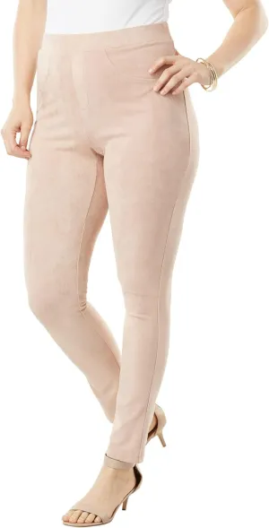 Roaman's Women's Plus Size Faux Suede Legging