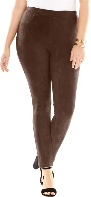 Roaman's Women's Plus Size Faux Suede Legging