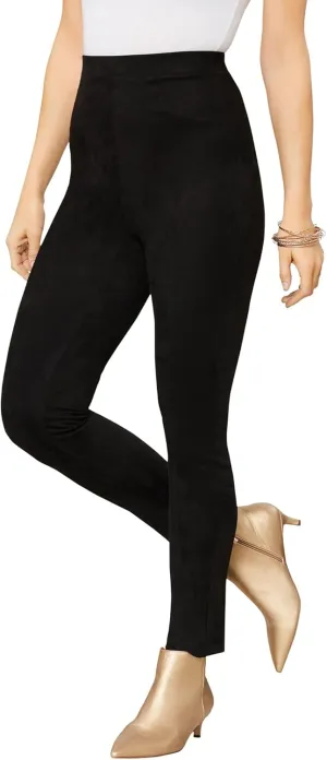 Roaman's Women's Plus Size Faux Suede Legging