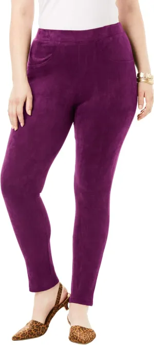 Roaman's Women's Plus Size Faux Suede Legging