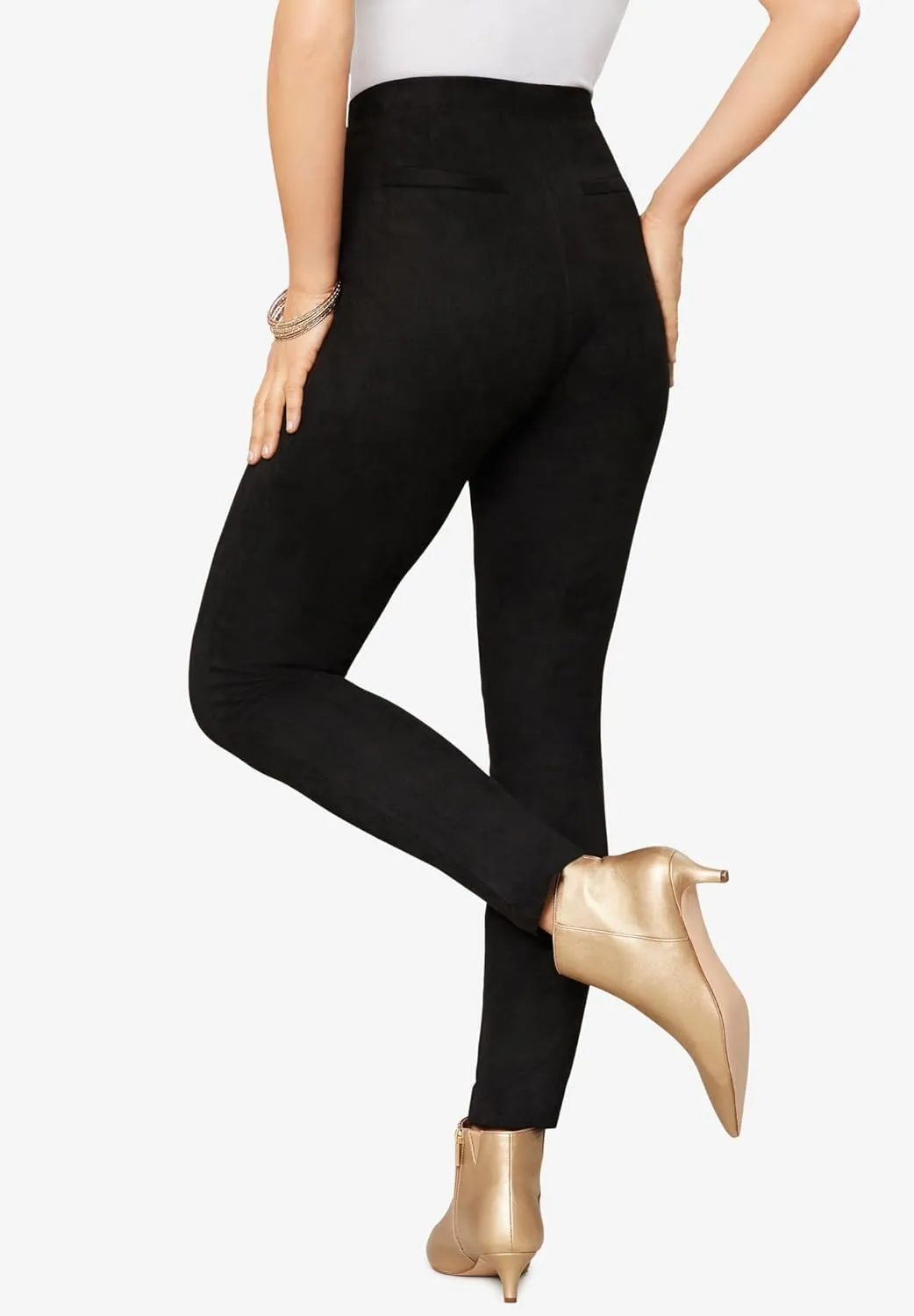 Roaman's Women's Plus Size Faux Suede Legging