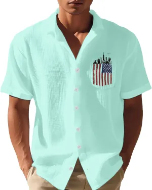 Short Sleeve Button Down Shirt Casual Button Down Cotton Dress Shirt Casual Beach Textured Shirts Shirts with Pocket