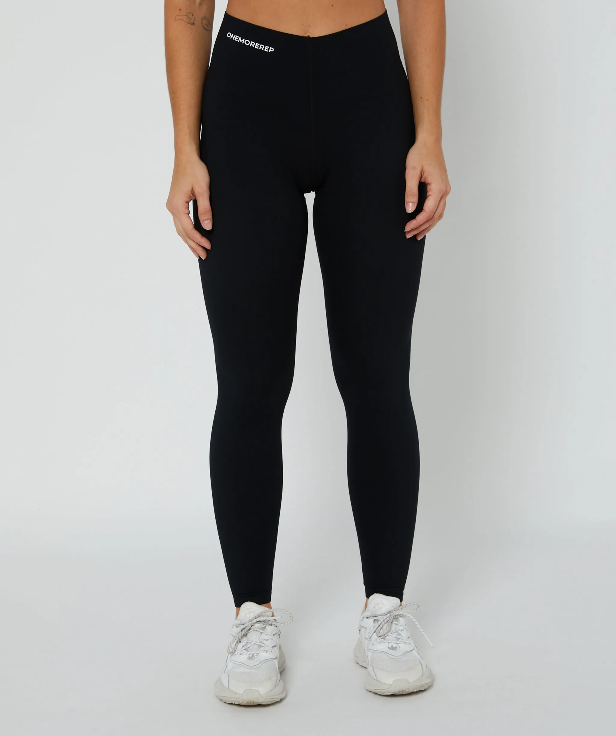 Sleek Leggings - Full Length (Black) by OneMoreRep