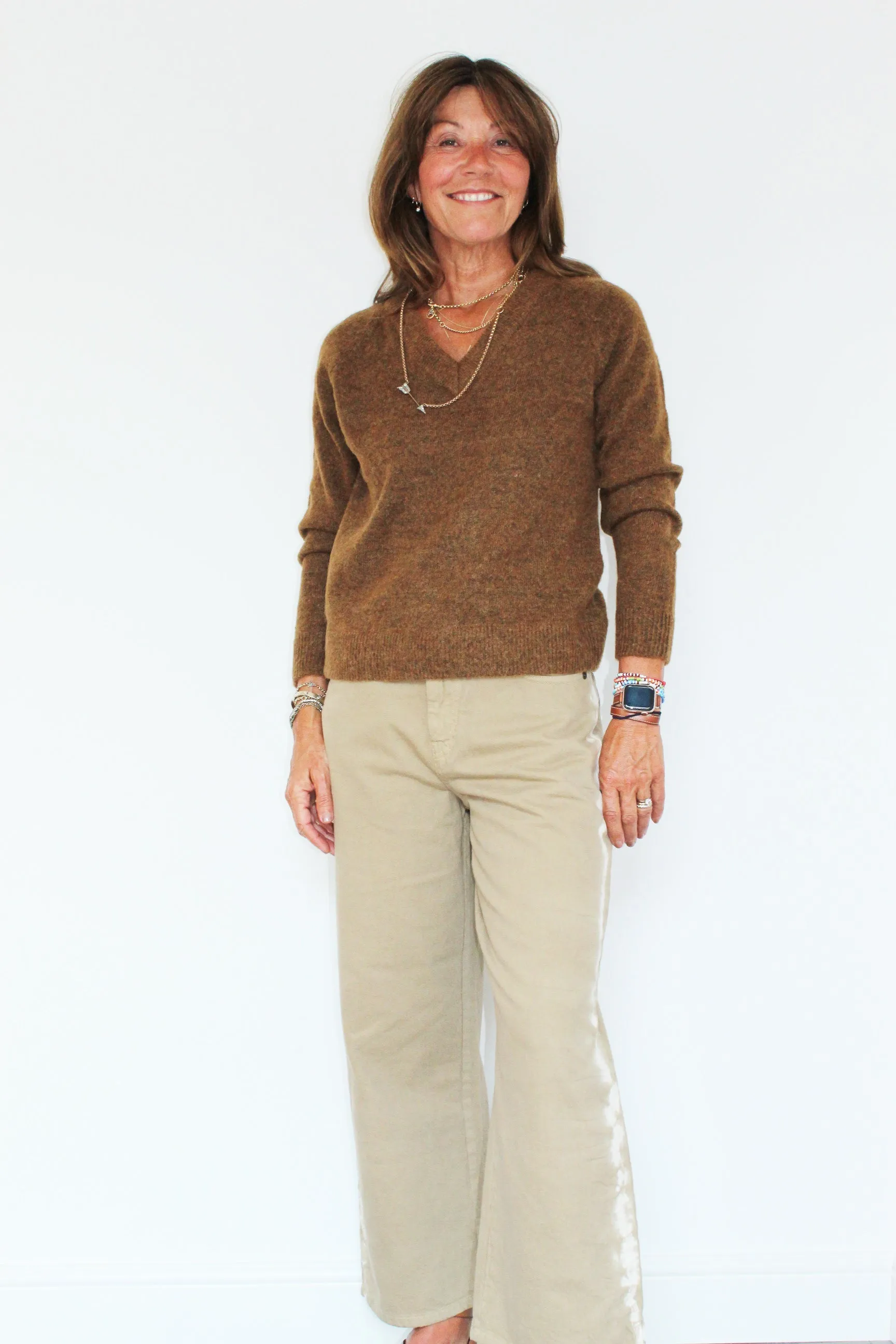 SLF Lulu V-neck Knit in Rubber