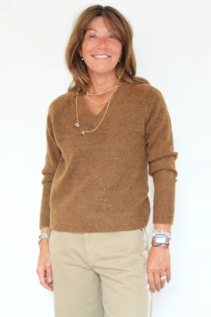 SLF Lulu V-neck Knit in Rubber