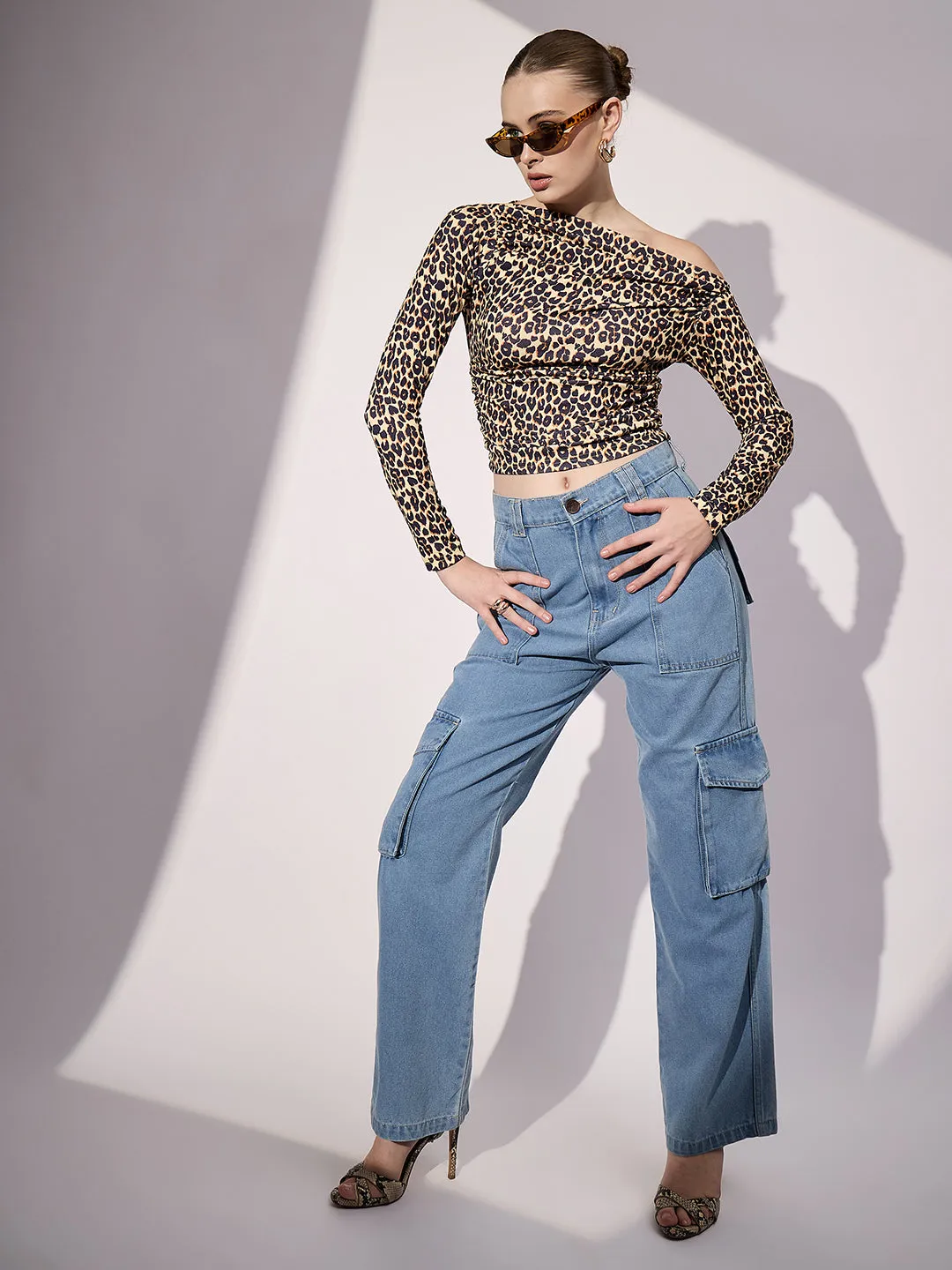 Stretchable Asymmetrical Ruched Top