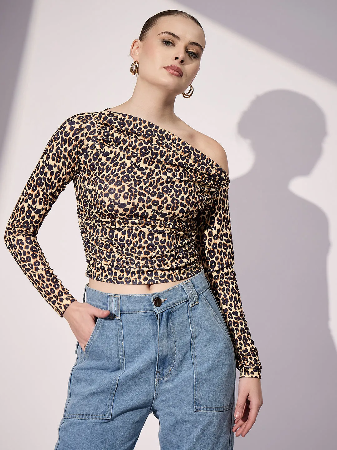 Stretchable Asymmetrical Ruched Top