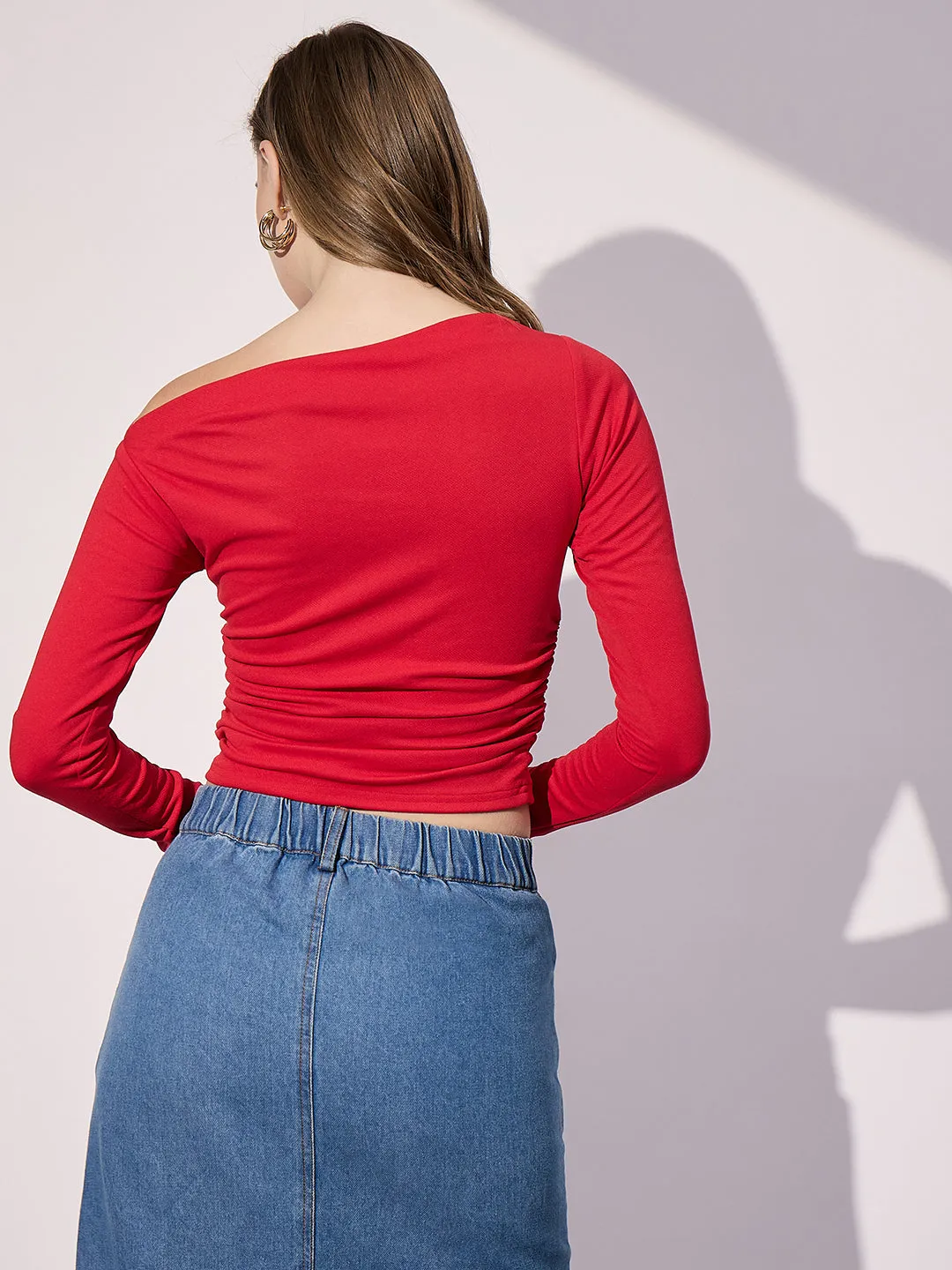 Stretchable Asymmetrical Ruched Top