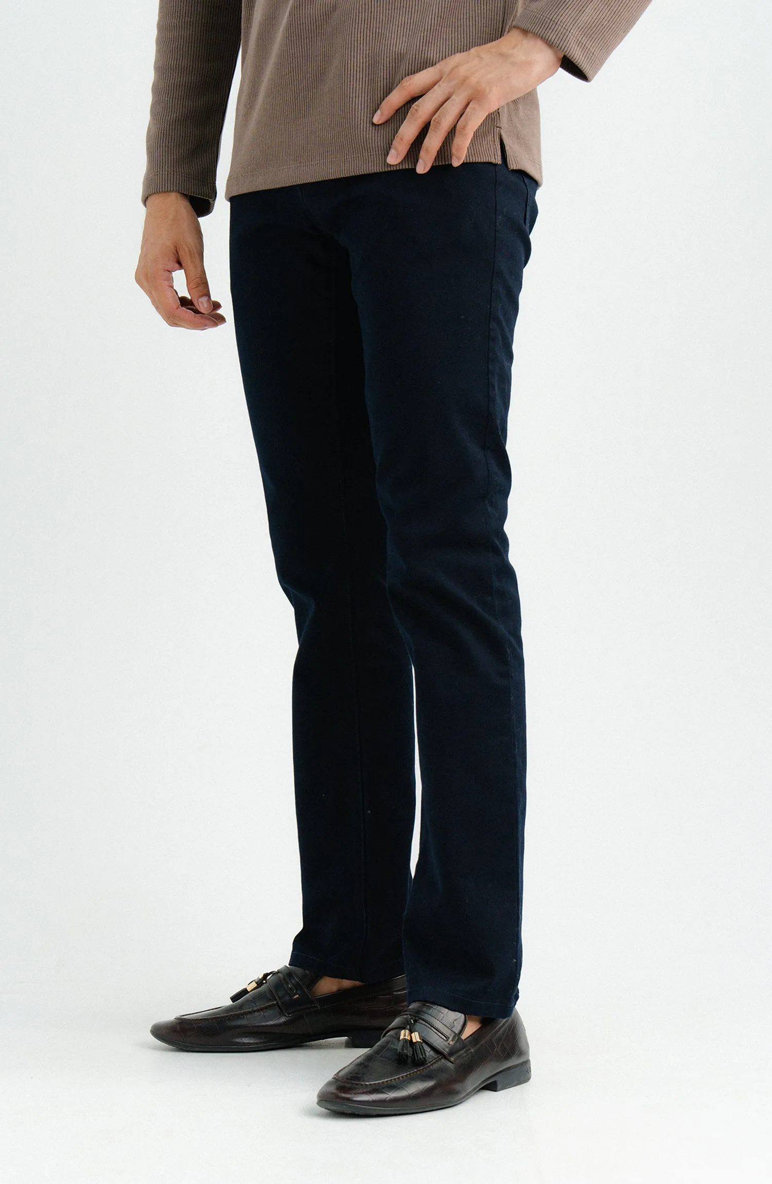 Suede Pant - Navy Blue