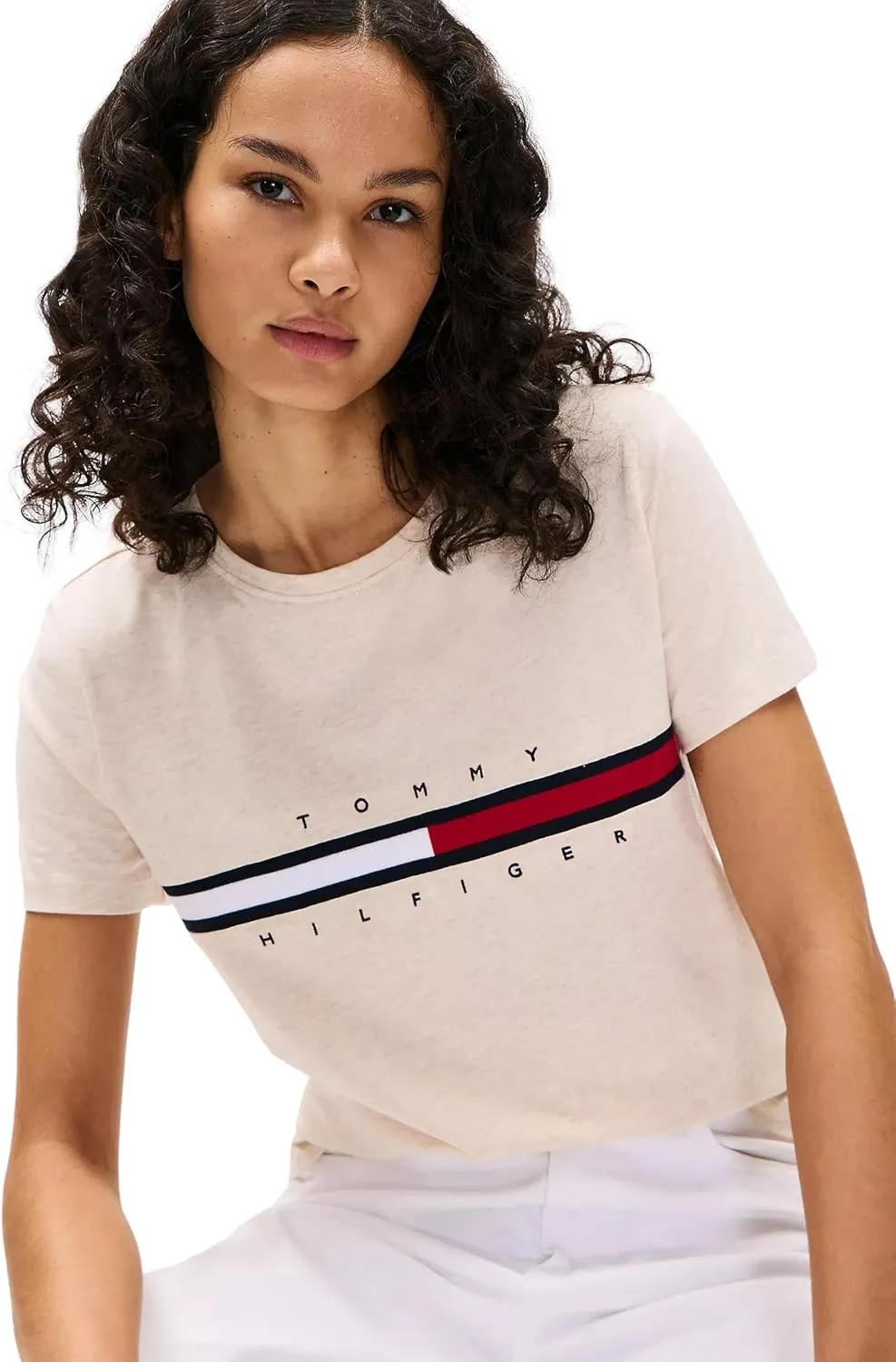 Tommy Hilfiger Women's Performance Cotton T-Shirt  Lightweight Graphic Tees