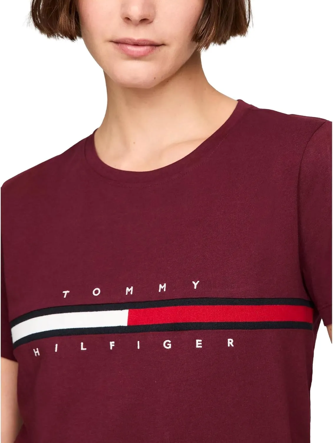 Tommy Hilfiger Women's Performance Cotton T-Shirt  Lightweight Graphic Tees