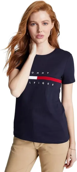 Tommy Hilfiger Women's Performance Cotton T-Shirt  Lightweight Graphic Tees