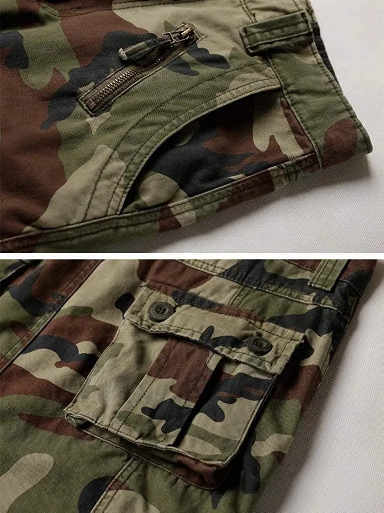 TRGPSG Women's Casual Combat Cargo Pants, Cotton Outdoor Camouflage Military Multi Pockets Work Pants