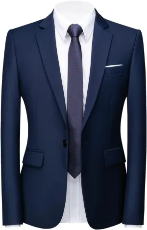 UNINUKOO Mens Suit Jacket Slim Fit Sport Coat 1 Button Notched Lapel Casual Fashion Dress Blazer for Men
