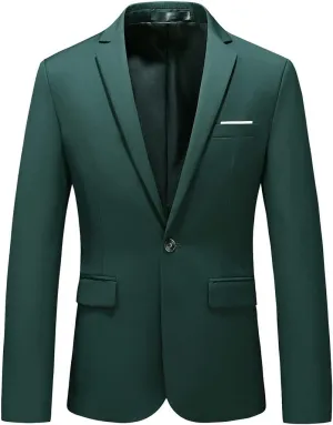 UNINUKOO Mens Suit Jacket Slim Fit Sport Coat 1 Button Notched Lapel Casual Fashion Dress Blazer for Men