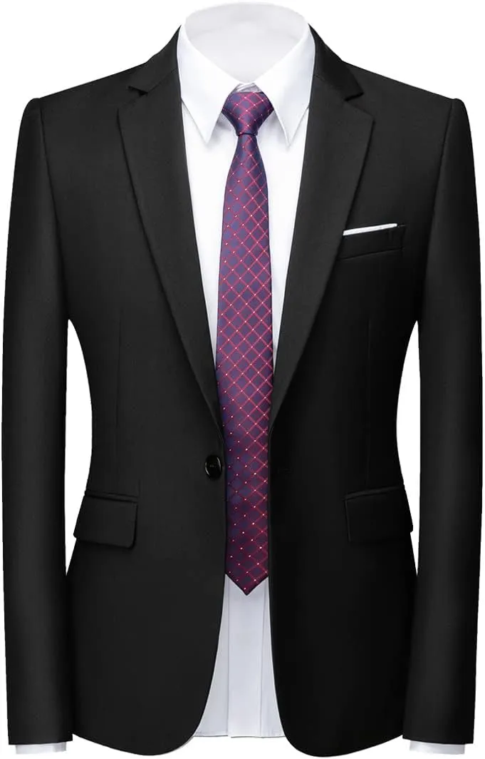 UNINUKOO Mens Suit Jacket Slim Fit Sport Coat 1 Button Notched Lapel Casual Fashion Dress Blazer for Men