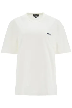 unisex boxy t-shirt in organic cotton white COHBQ H26391 TAE WHITEDARK NAVY