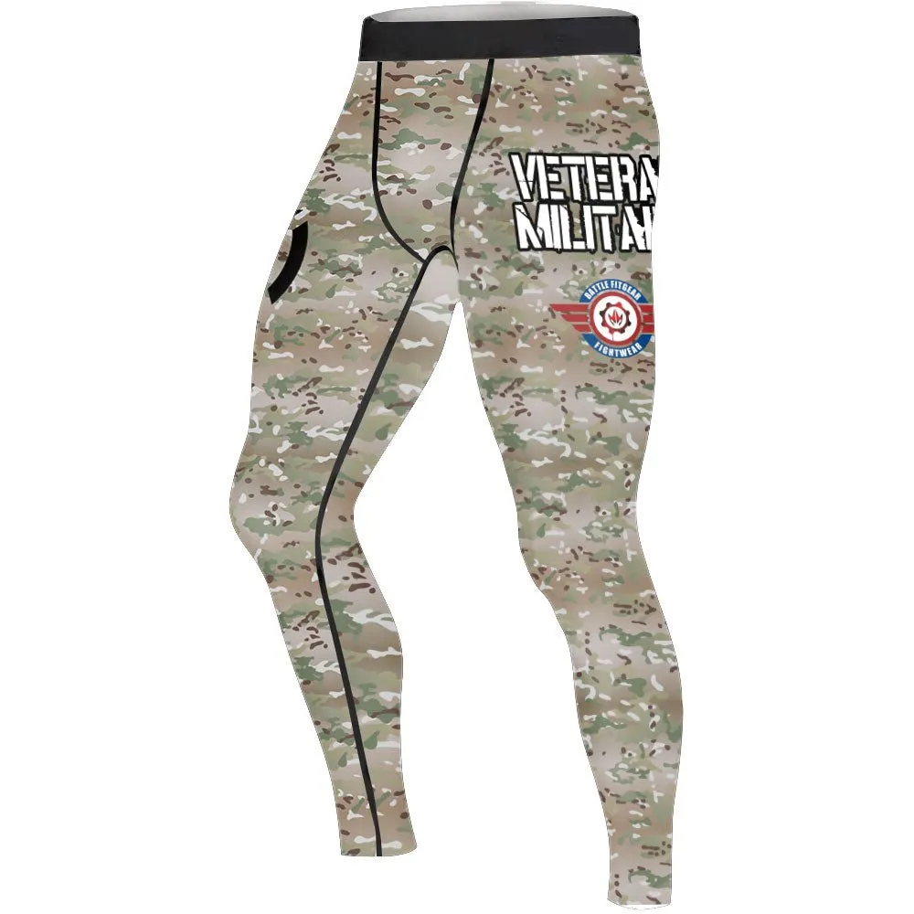 USA Army Veteran Military Men's Compression Leggings