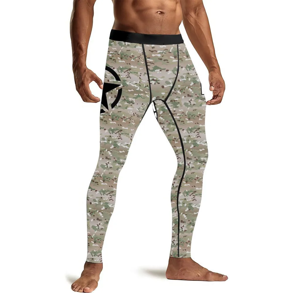 USA Army Veteran Military Men's Compression Leggings