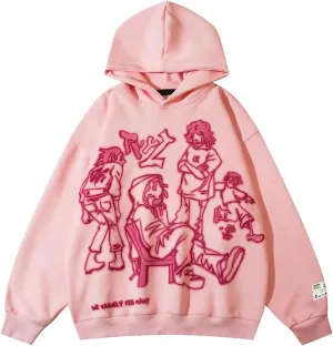 Vamtac Mens Oversize Graphic Hoodies Vintage Y2K Casual Hooded Sweatshirt Cotton Fashion Hip Hop Hoodie for Men and Women