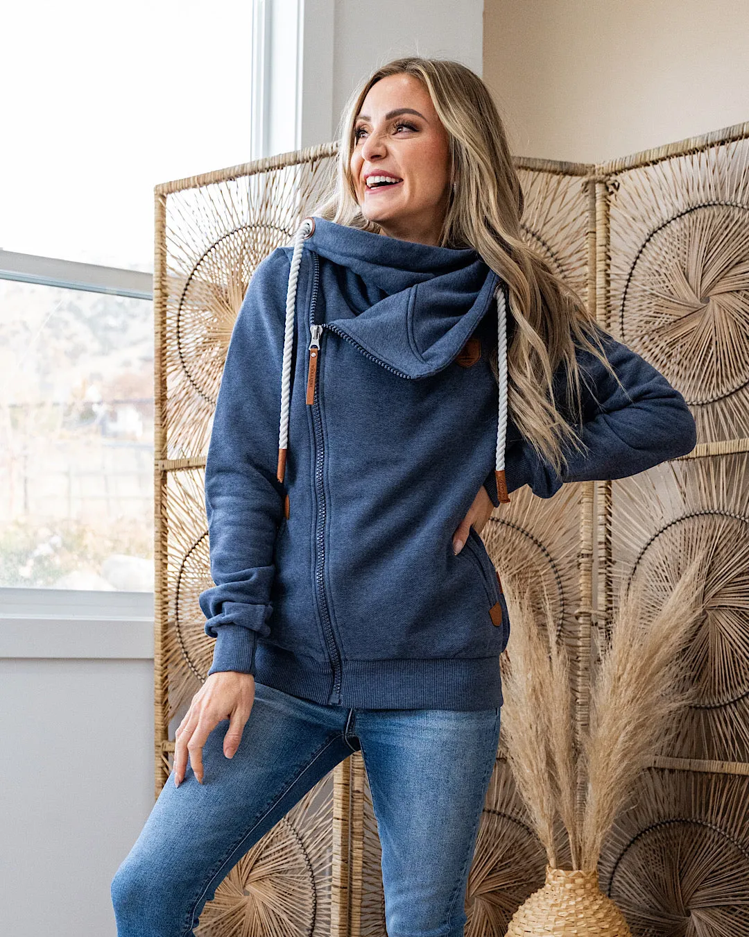 Wanakome Athena Full Zip Hoodie - Navy