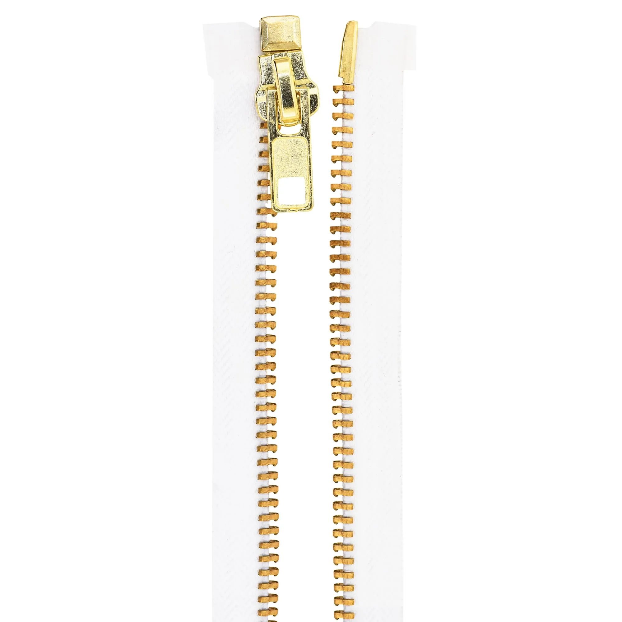 White Heavy Duty Zippers - #10 White Metal Zippers for Sewing - Gold Zipper Separating Zipper for Jacket Zippers Coat Zipper Upholstery Zippers