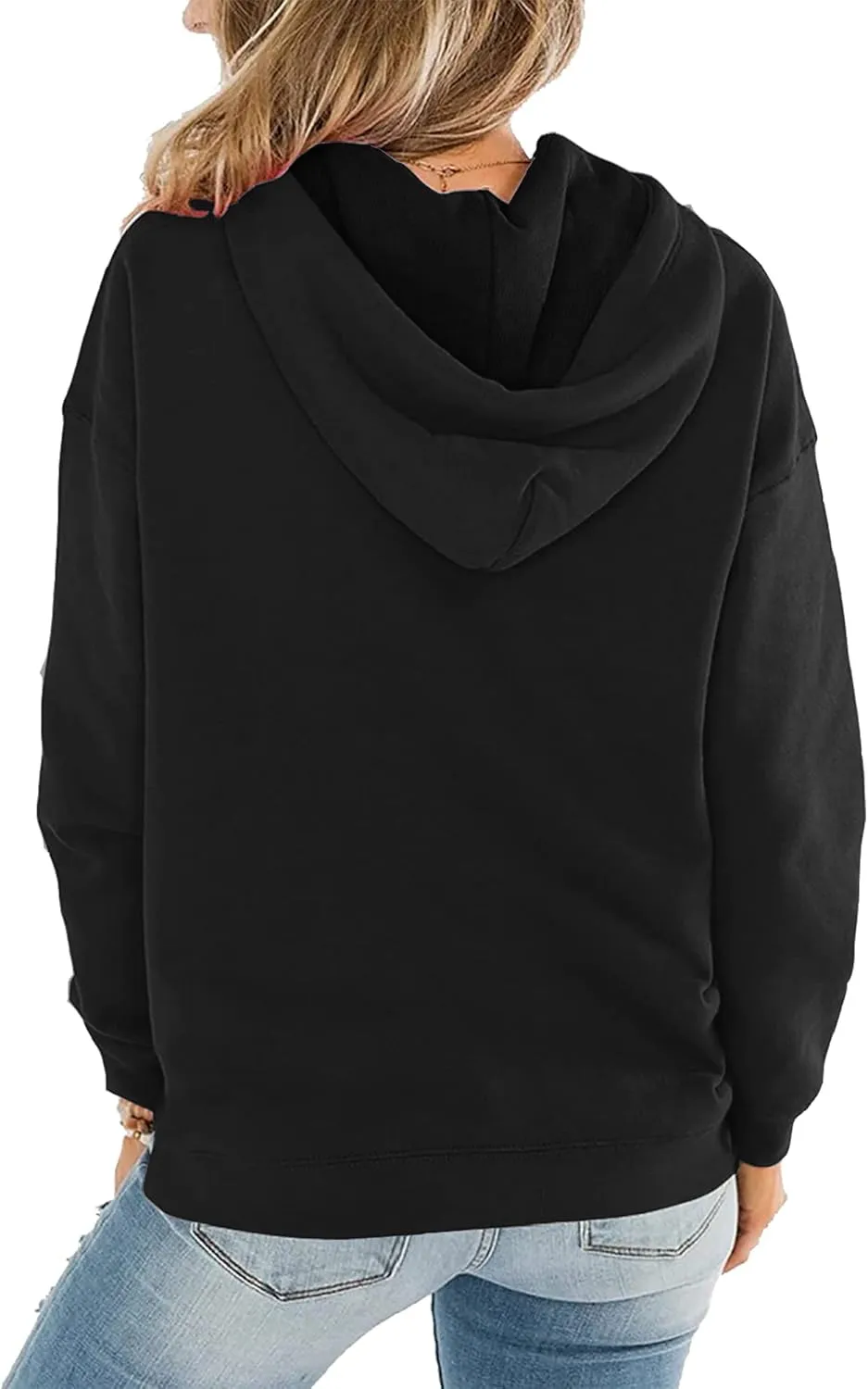 Women Hoodies Pullover Casual Thin Sweatshirts with Pockets Loose Fit Long Sleeve Drawstring Design Hoody Sweatshirt