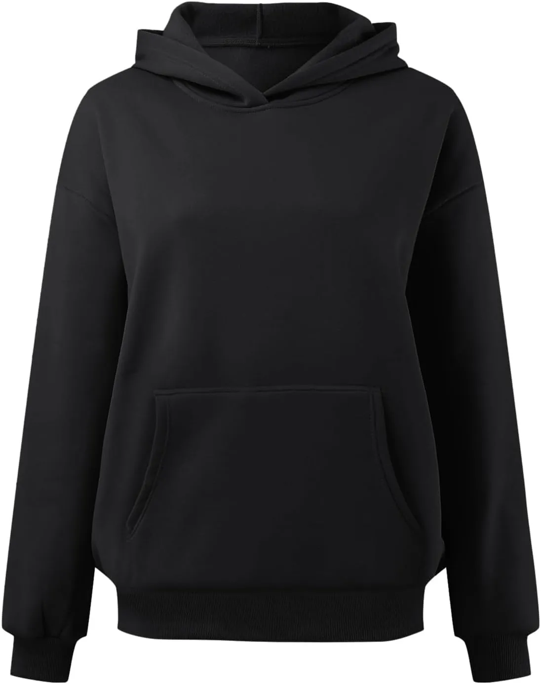 Women Hoodies Sweatshirts Trendy Oversized Hooded Sweater Solid Raglan Sleeve Pockets Pullover Loose Y2K Workout Tops