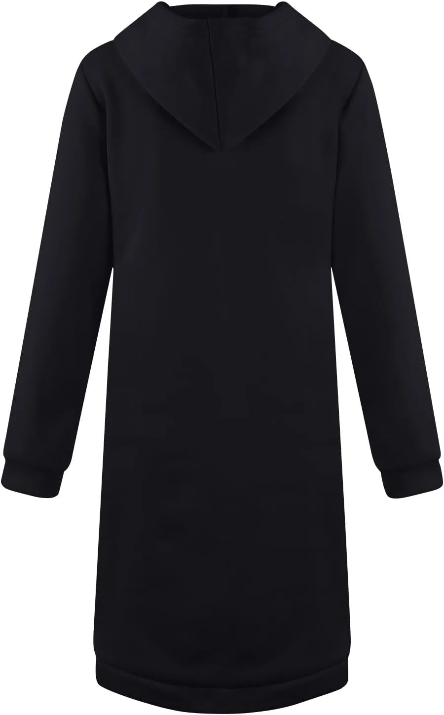 Women's Full Zip Up Hoodies Long Tunic Fall Winter Fleece Jackets Plus Size Casual Long Sleeve Solid Sweatshirt
