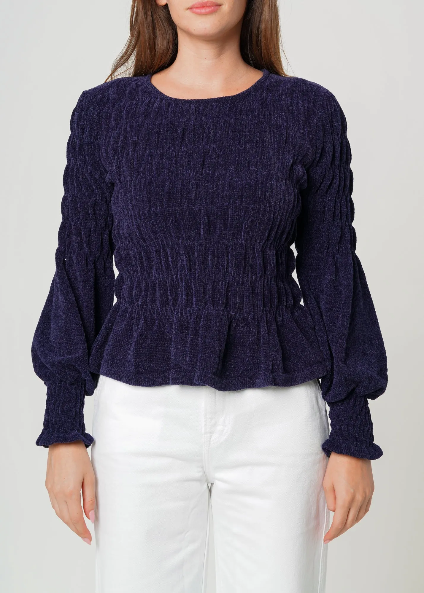 Women's Peplum Sweater In Midnight