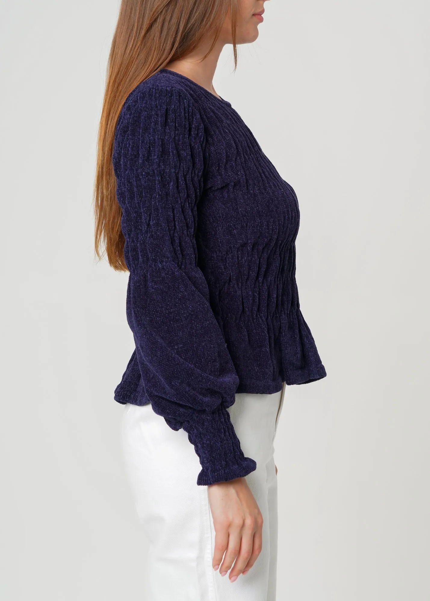 Women's Peplum Sweater In Midnight