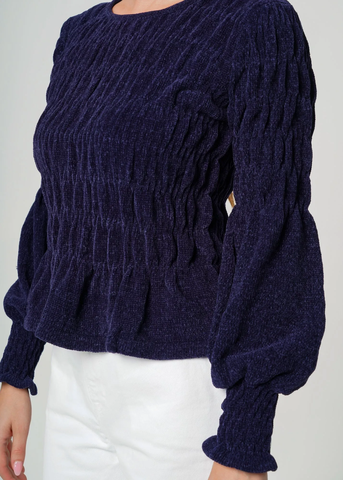 Women's Peplum Sweater In Midnight